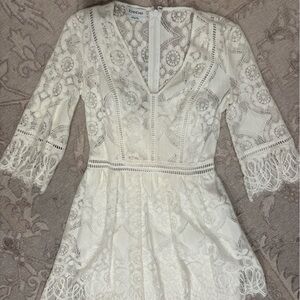Bebe Ivory Lace Mini Dress